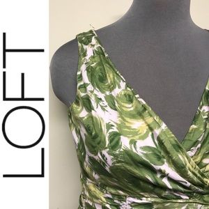 Ann Taylor LOFT Green Floral Dress